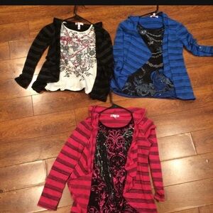girls sweaters bundle sz S, L, XL